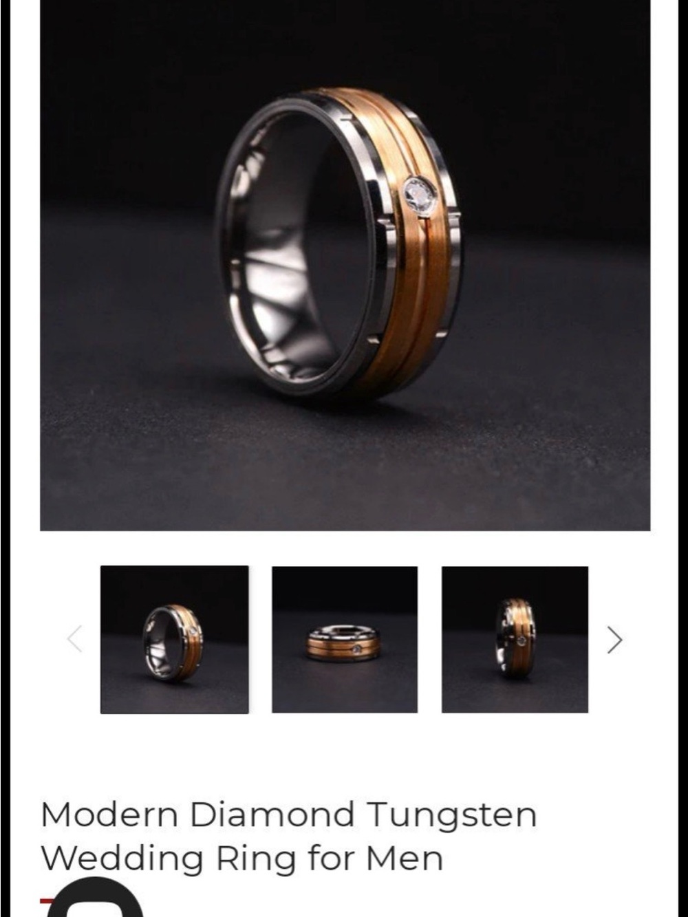 Urban Designer Modern Diamond Tungsten 14k Rose Gold Wedding Ring for Men 9.25